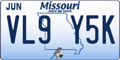 MO license plate VL9Y5K