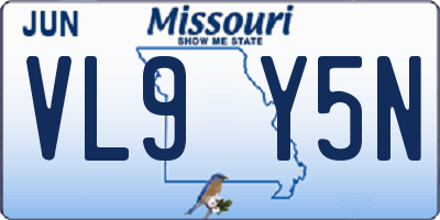 MO license plate VL9Y5N