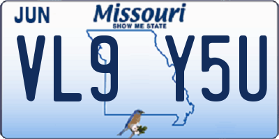 MO license plate VL9Y5U
