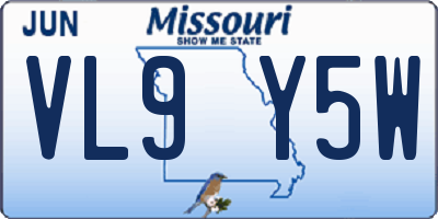 MO license plate VL9Y5W