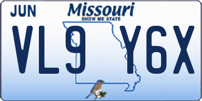 MO license plate VL9Y6X
