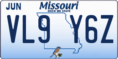 MO license plate VL9Y6Z