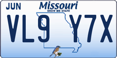 MO license plate VL9Y7X