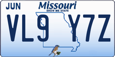 MO license plate VL9Y7Z