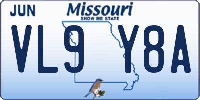 MO license plate VL9Y8A