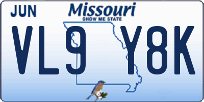 MO license plate VL9Y8K