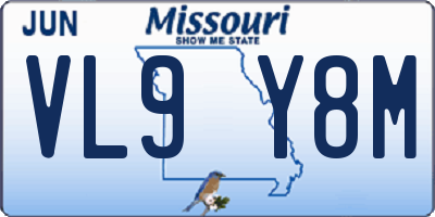 MO license plate VL9Y8M
