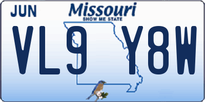 MO license plate VL9Y8W
