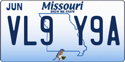 MO license plate VL9Y9A