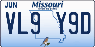 MO license plate VL9Y9D