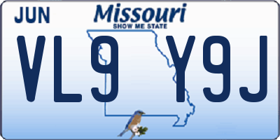 MO license plate VL9Y9J