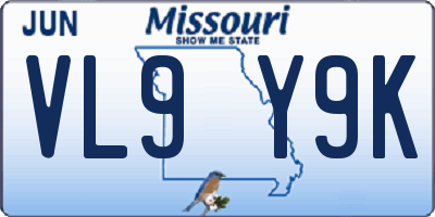 MO license plate VL9Y9K