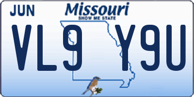 MO license plate VL9Y9U