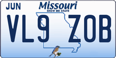 MO license plate VL9Z0B
