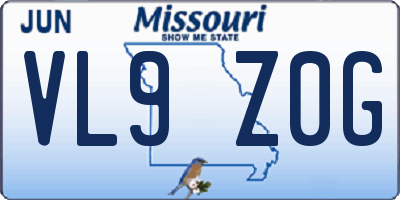 MO license plate VL9Z0G