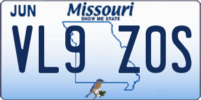 MO license plate VL9Z0S