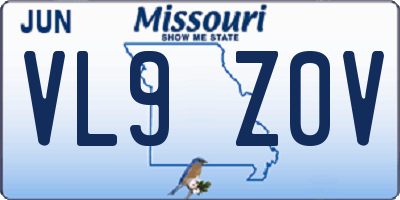 MO license plate VL9Z0V