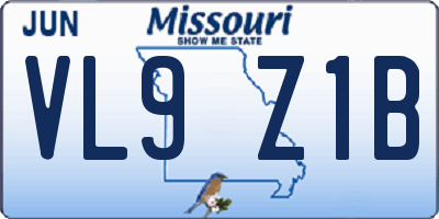 MO license plate VL9Z1B