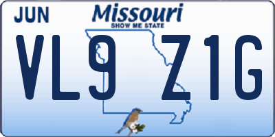 MO license plate VL9Z1G