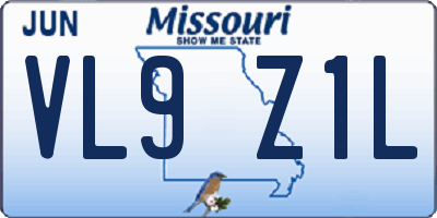 MO license plate VL9Z1L