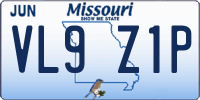 MO license plate VL9Z1P