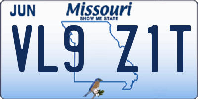MO license plate VL9Z1T