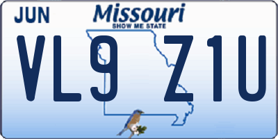 MO license plate VL9Z1U