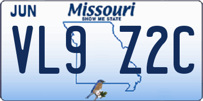 MO license plate VL9Z2C