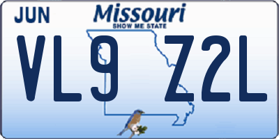 MO license plate VL9Z2L
