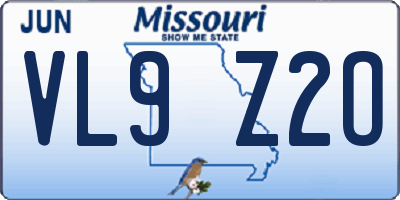 MO license plate VL9Z2O