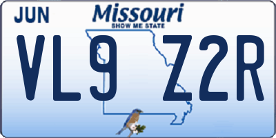 MO license plate VL9Z2R