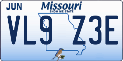 MO license plate VL9Z3E