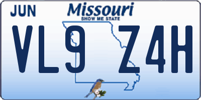 MO license plate VL9Z4H