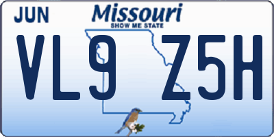 MO license plate VL9Z5H