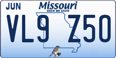 MO license plate VL9Z5O