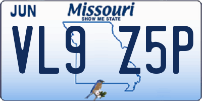 MO license plate VL9Z5P