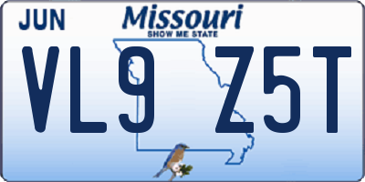 MO license plate VL9Z5T