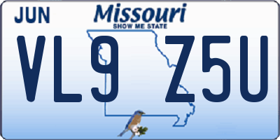 MO license plate VL9Z5U