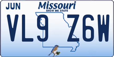 MO license plate VL9Z6W