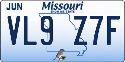 MO license plate VL9Z7F