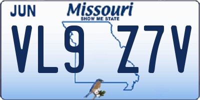 MO license plate VL9Z7V