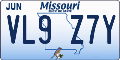MO license plate VL9Z7Y