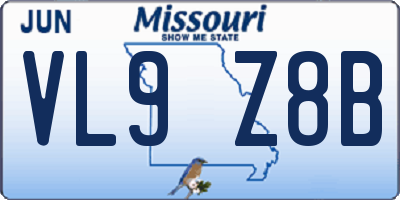 MO license plate VL9Z8B