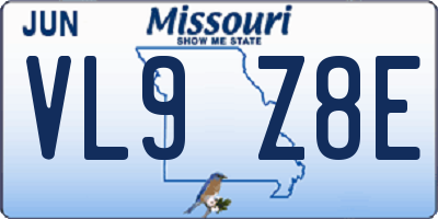 MO license plate VL9Z8E