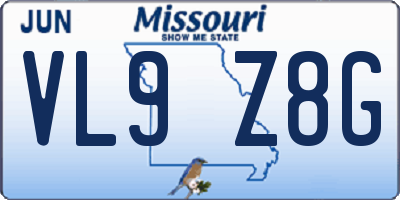 MO license plate VL9Z8G
