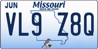 MO license plate VL9Z8Q