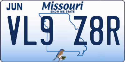 MO license plate VL9Z8R