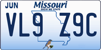 MO license plate VL9Z9C