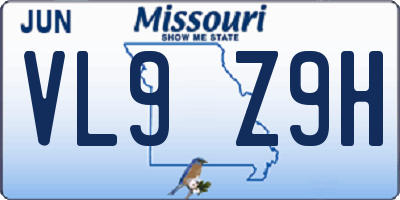 MO license plate VL9Z9H