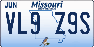 MO license plate VL9Z9S